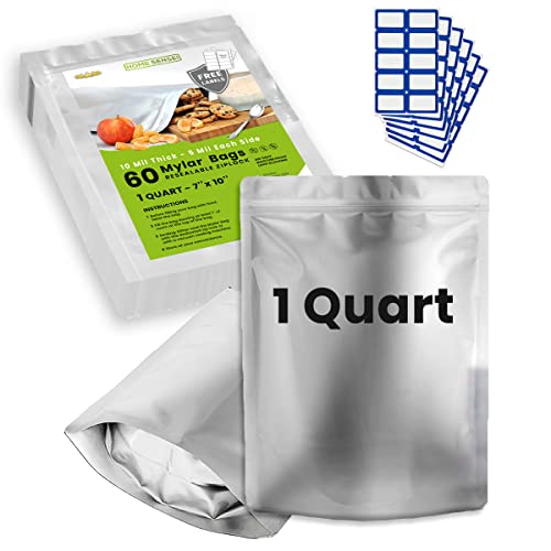 60 Pack 1 Quart Mylar Bags