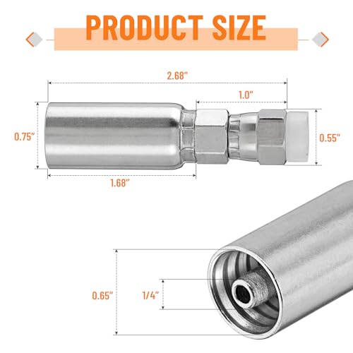 Image of 12 Pack Hydraulic Hose End Fittings: 1 /4 inch I.D. Hose x 1 /4 inch JIC 37 Female With Protection Cover Hydraulic Hose End Swivel Crimp Fitting