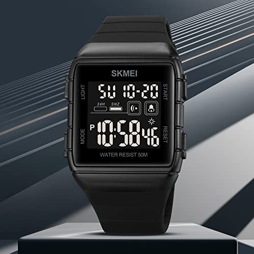 Image of Gosasa Unisex Digital Sports Watch - Multifunction, 50M Waterproof, Silicone Strap, Stopwatch, Alarm, Countdown, Dual Time Zones for Men and Women