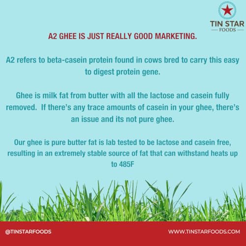 Tin Star Foods Grassfed Organic Ghee –365 Pasture Grazed, Hand Crafted Clarified Butter – Keto, Whole 30 and 21 Day Detox Approved, Lactose Free, Casein Free, – 32 fl oz - Thumbnail 5