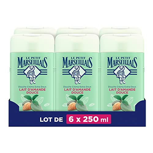 Le Petit Marseillais - Douche Crème Extra Doux Lait d'Amande Douce, Gel Douche, 250 ml, Lot de 6