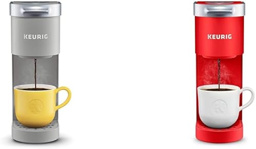 Keurig K-Mini Cafetera de una sola porción, gris estudio, de 6 a 12 onzas. Tamaños de preparación y cafetera K-Mini de una sola porción K-Mini,