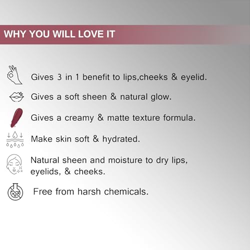 Image of Seven Seas Lips & Cheek Tint Combo Pack of 2 | Matte Natural Blush for Women | Lip Tint with Vitamin E | Nourishing Cheek Tint (Mandy, Wine Berry)
