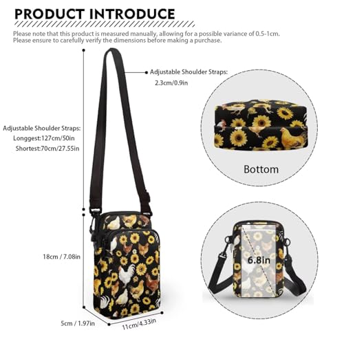 Image of Hawaiian Tribal Small Crossbody Bags for Women Cell Phone Bag Purse, Sea Turtle Zipper Sling Purses Shoulder Bag