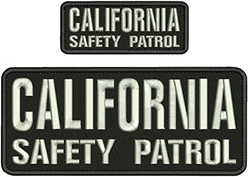 Special Patches for Velcro Patches for Uniform for CA Safety P Embroidery Patch 4X10 and 2X5 Hook ON Back Silver ON Black Model-Q-X989-1270
