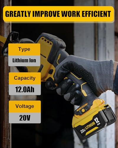 Image of 12Ah Lithium Ion Replacement for Dewalt 20V Max Battery High Capacity 4Pack