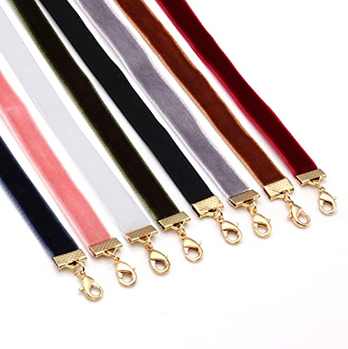 MILAKOO Velvet Choker Halskette Set Für Frauen Mädchen Gothic Tattoo Spitze Schwarz Choker 8 STÜCKE