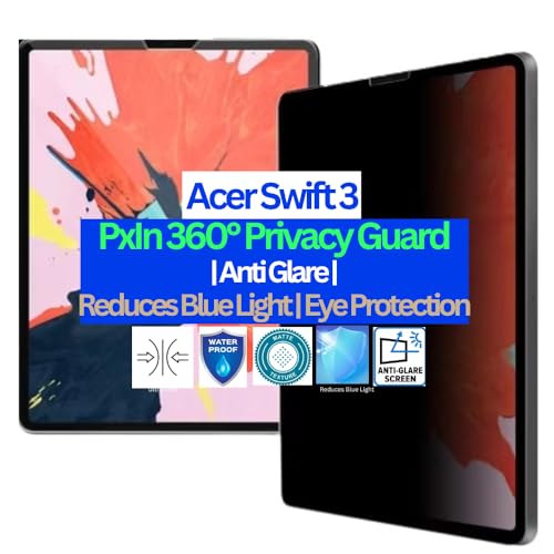 Image of Pxin Tablet Privacy Guard compatible with Acer Swift 3 | Screen protector | Anti-Glare | Blue light filter | 360 degree Anti Spy | Eye Protection