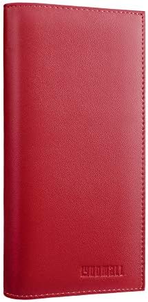 LYOOmaLL Leather Checkbook & Register Cover Holder Case Slim Wallet For Men & Women