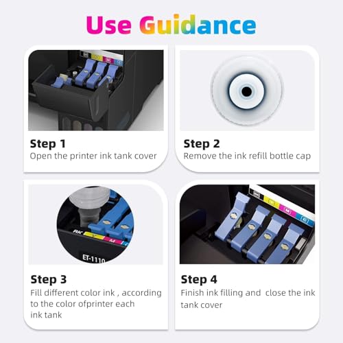 Image of Kosh GI-70 Premimum Ink Bottle Compatible for Canon PIXMA GM2070, GM4070, G5070, G6070, G7070 Printers (Set 1- Black, Magenta,Cyan,Yellow.)