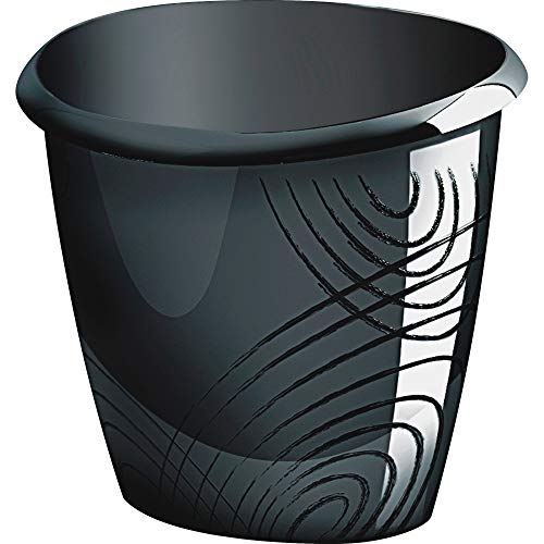 Papelera compacta negra CEP Origins ideal para oficinas pequeñas y despachos en casa