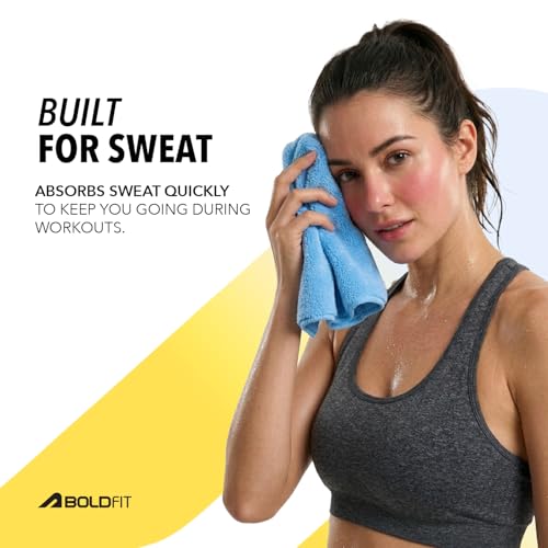 Image of Boldfit Microfiber Gym Towel for Men & Women Ultra Soft for Face Thin Quick Drying Lightweight Towel for Gym, Spa, Swimming, Sweat Absorbent for Men & Women Ultra Super Soft Lightweight Quick Drying