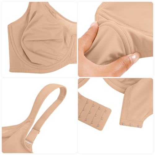 Image of ProKloud Minimizer Bras for Women Full Coverage Unlined Plus Size Supportive Underwire Bras for Everyday