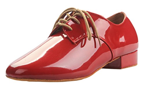 Mens Jazz Latin Dance Shoes Salsa Tango Cha-Cha Ballrom Round Toe Practice Fashion Dancing Shoes Lace Up