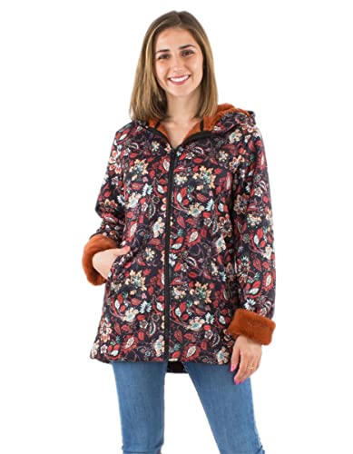 Manteau à capuche fourré pour femme style boho chic Coline