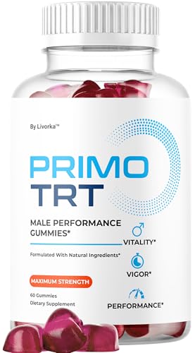 LIVORKA Primo TRT Gummies - Official PrimoTRT Supplement Gummies for Men - Maximum Strength Energy Support, Natural Primo TRT Vitamins Support Overall Health & Wellness, 60 Gummies for 1 Month