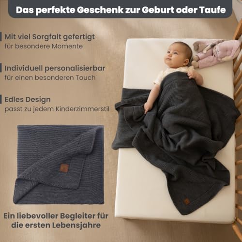 Image of Soft Knit Baby Blanket 30x40 in, Graphite - Oeko-Tex Certified, Breathable Swaddle & Receiving Blanket for Newborns, Crib & Stroller, Machine Washable