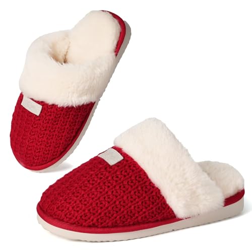 Image of OOW Cozy House Slippers for Women with Memory Foam Fuzzy Shoes for Indoor