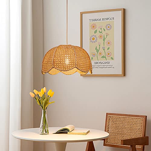 Arturesthome Indoor Hanging Ceiling Light Fixture, Hand Woven Pendant Lamp Chandelier for Kitchen Dining Room Living Room Bedroom Hallway D19.6″*H 11″ by Arturesthome - Image 2