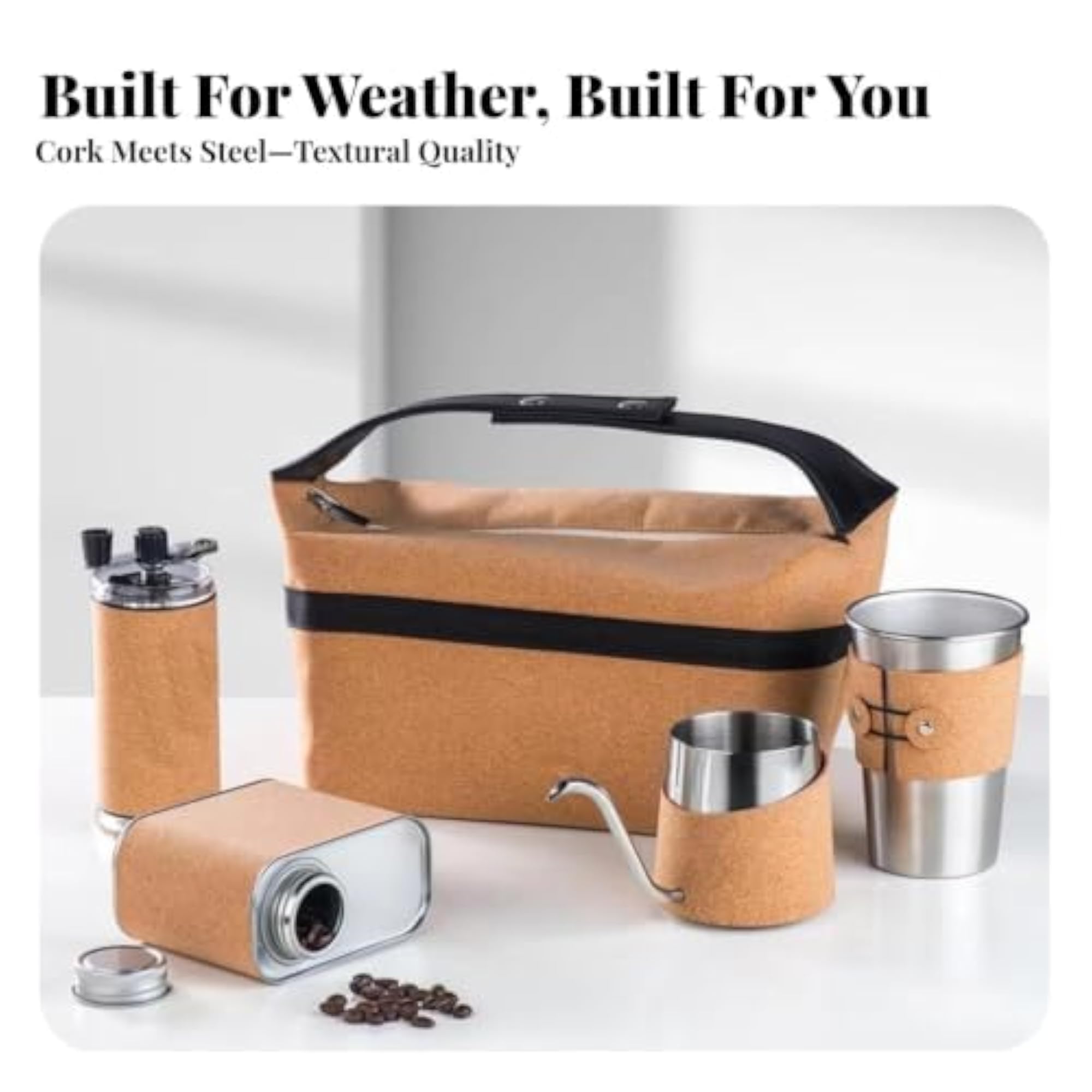 Pour Over Coffee Maker with Mug and Cork Exterior