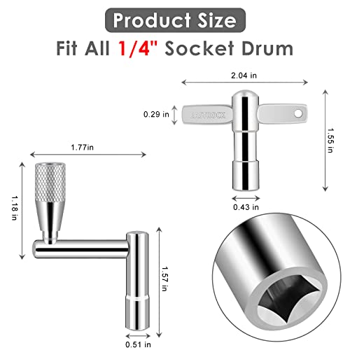 EASTROCK 5A Drum Sticks 2 Pares y Llaves para Batería 6 Piezas miniatura 7