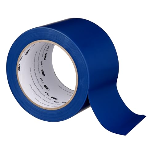 Image of 3M Vinyl Tape 764, General Purpose, 3 in x 36 yd, Blue, 1 Roll, Light Traffic Floor Marking Tape, for Social Distancing, Color Coding, Safety, Bundling
