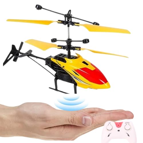 Toy Flying Helicopteer,Remote Control Helicopter for 6 + Years Boys Helicopter, Palm Sensing Helicopteer with 2 mini Metal Pull Back Cars (Pack of 1)