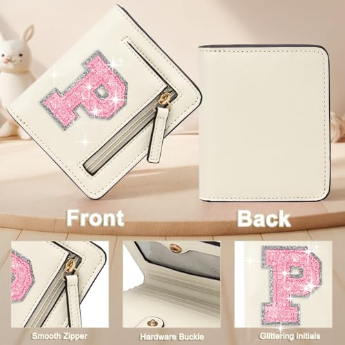 Image of Birthday Gifts for Teen Girl Kids Wallet Girl Wallets Small Initial Rfid Wallet Teen Girls Gift Preppy Stuff for Girls Beige P