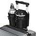 Gepäck Reisebecherhalter für die Hände frei Reisen Gepäck Reisebecherhalter mit zwei Becherhaltern und Reißverschlusstasche Free Hand Travel Caddy passend für alle Koffergriffe Reisezubehör (Schwarz)