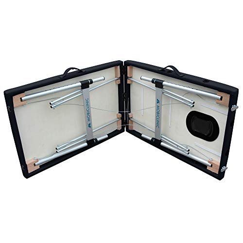 Mobiclinic, Inklapbare fysiotherapie-ligstoel, CA-01 Light, massagestoel, massagebed, hoofdsteun, aluminium en kunstleer, 186 x 60 cm, draagbaar, zwart - Image 5