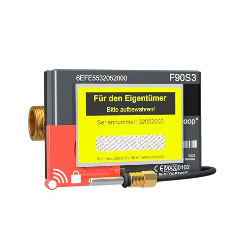 Brummerhoop Flügelrad-Funk-Wärmezähler F90S3 Qp1 5 DN15mm Baulänge 110mm 3/4 Zoll Anschlussgewinde abnehmbare Anzeigeeinheit inkl. Funk OMS 868 MHz und AES-Schlüssel Eichung 2024 gültig bis 2030