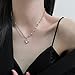 TGDSV Y2K Heart Diamond Necklaces For Women Crystal Silver Pendant Aesthetic Asymmetric Necklace (Pink)