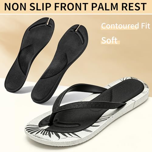 Image of 2pairs Arch Support Cushion Insoles Gel Arch Support Anti-Slip Flip Flop Thong Inserts Self Adhesive Gel Arch Support Cushion Insoles Plantar Fasciitis Pain Relief for Man Woman (Black, L)