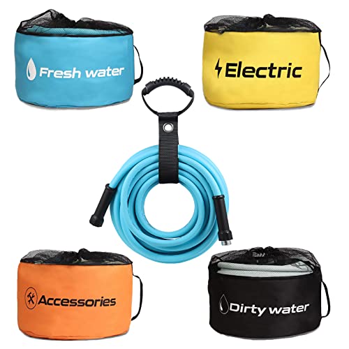Gociean 35ft Upgraded RV Water Hose & RV Hose Storage of 4 Packs with