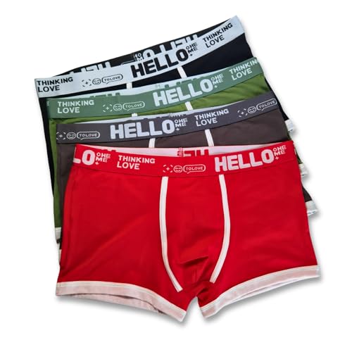 Men's Boxer Briefs 4-Pack, Cotton Underwear Set for Men, Breathable Moisture-Wicking Comfortable Boxer Brief Multipack
