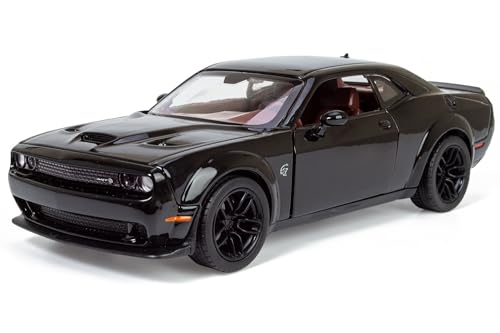 Modelo a escala 1:24 Dodge Challenger SRT Hellcat Negro miniatura 1