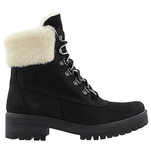 Timberland Timberland Womens Courmayeur Valley Shearling-Lined Black Nubuck Boot - 6