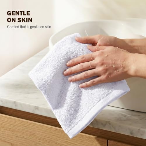 Image of Utopia Towels 60 Pack Cotton Washcloths Set, 100% Ring Spun Cotton, Premium Flannel Face Cloths, Highly Absorbent and Soft Feel Fingertip Towels, White