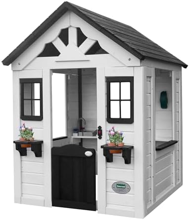 Backyard Discovery Sweetwater White Cedar Wooden Kids Playhouse C...