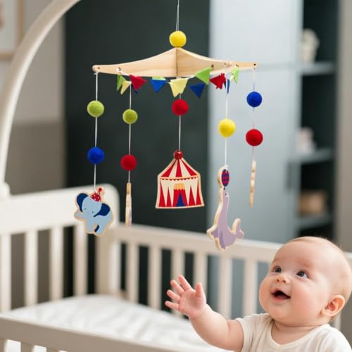 Mobile de lit bébé Moïse interactif avec motif animalier - 3