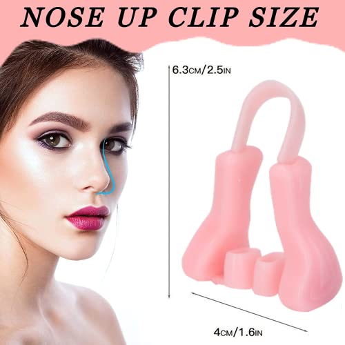 Image of Nose shaper for women for big and small nose bridge uplifting clip for men nose straightener nose shaping tool nose up beauty clipper (Pink with White) (Pink)