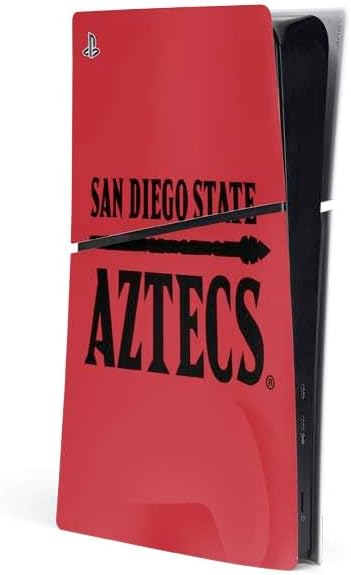 Skinit Decal Gaming Skin Compatible with PS5 Slim Digital Edition Console - Officially Licensed San Diego State University Aztecs Red Logo Design