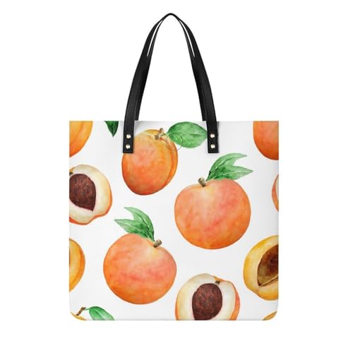 Sac à main pêche abricot pour femme : grand tote bag de voyage 39x39cm