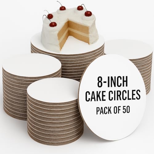 Pizety 8" Cake Circles – Pack of 50 Round White