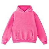 Dnzzs Womens Oversized Hoodie Acid Wash Hoodie Vintage Sweatshirt Heavyweight Fleece Cotton Streetwear Trendy Sweatshirts Rose Pink