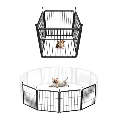 Image of FXW Rollick Unleashed Dog Playpen for Indoor, Yard, RV Camping, 24 inch 4 Panels for Small and Puppy Dogs, Black│Patented