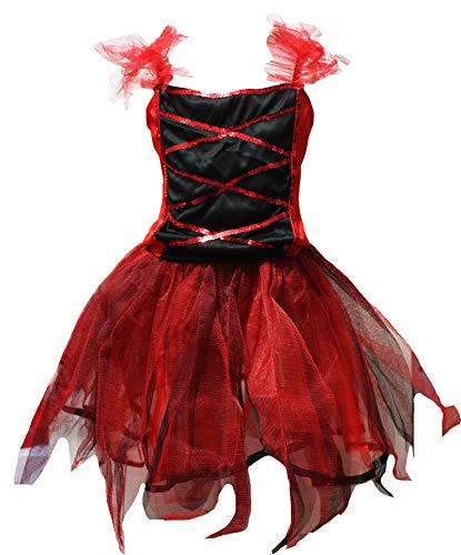 Disfraz completo de diablo niña talla 7-9 años rojo miniatura 5