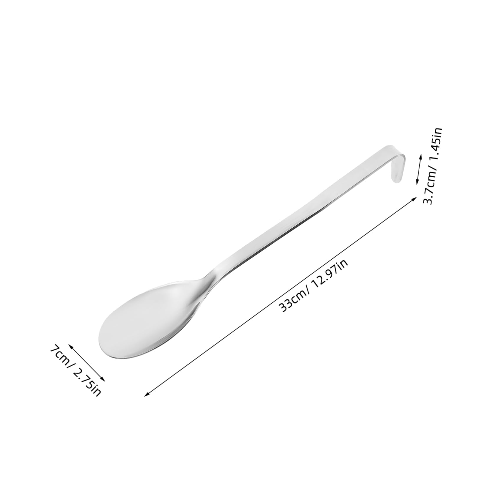 Unomor Metal Serving Spoons Set Large Stainless Steel Soup Spoons Hook Kitchen Scoop for Restaurants Hotels Homes