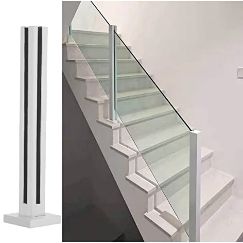 Poste de barandilla de escalera de vidrio conector de cerca a prueba de viento blanco