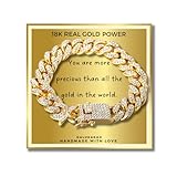 Halukakah Gift for Kids Boys Girls - 18K Gold Plated Cuban Link Bracelet 7'- with a Heartfelt Message card YOU ARE PRECIOUS and Goldfoil Giftbox (Fits Ages 8-16 Y/O)